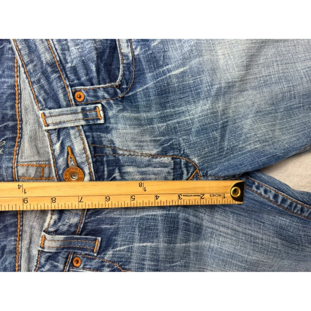 Big Star Casey Low Rise Flare Jeans Womens 32XL Medium Wash Embroidered Pockets